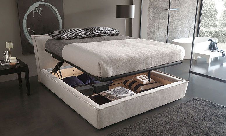 letto contenitore con apertura verticale